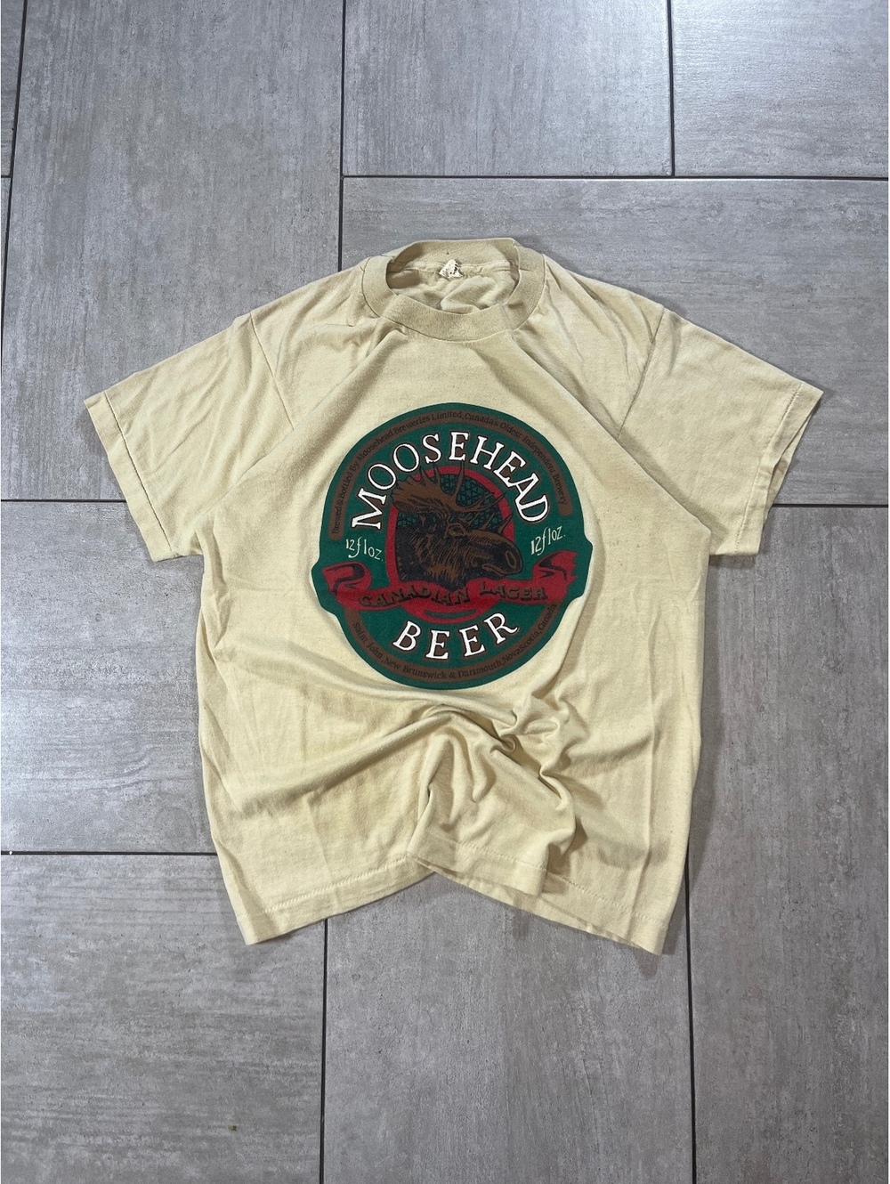 Vintage Screen Stars Moosehead Beer Graphic T-Shirt Medium